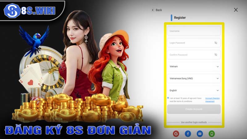 Hướng dẫn các bước đăng ký 8s đơn giản